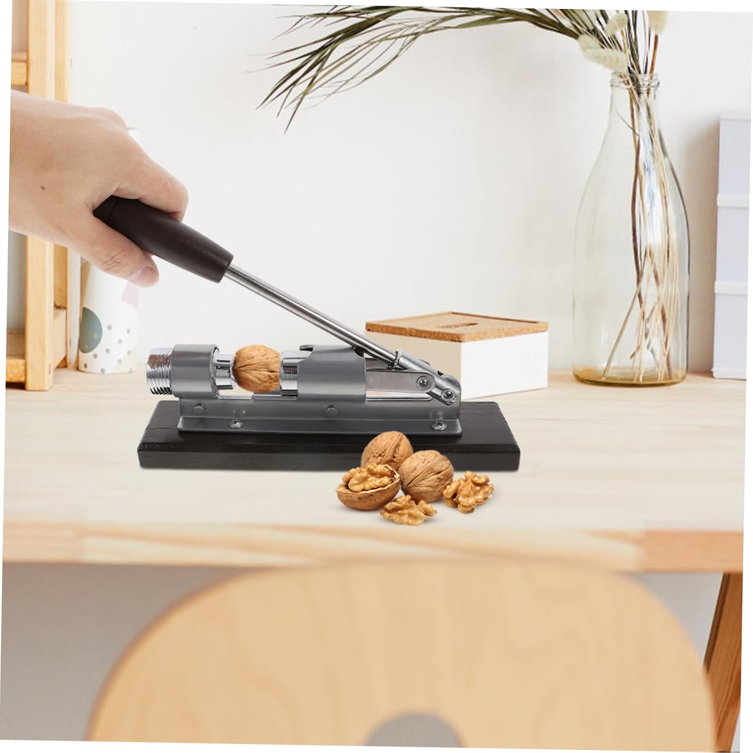 Cabilock Heavy Duty Adjustable Nutcracker Tool Ergonomic Pecan Cracker and Walnut Opener for Hazelnuts Almonds and Chestnuts Design Comfortable Grip