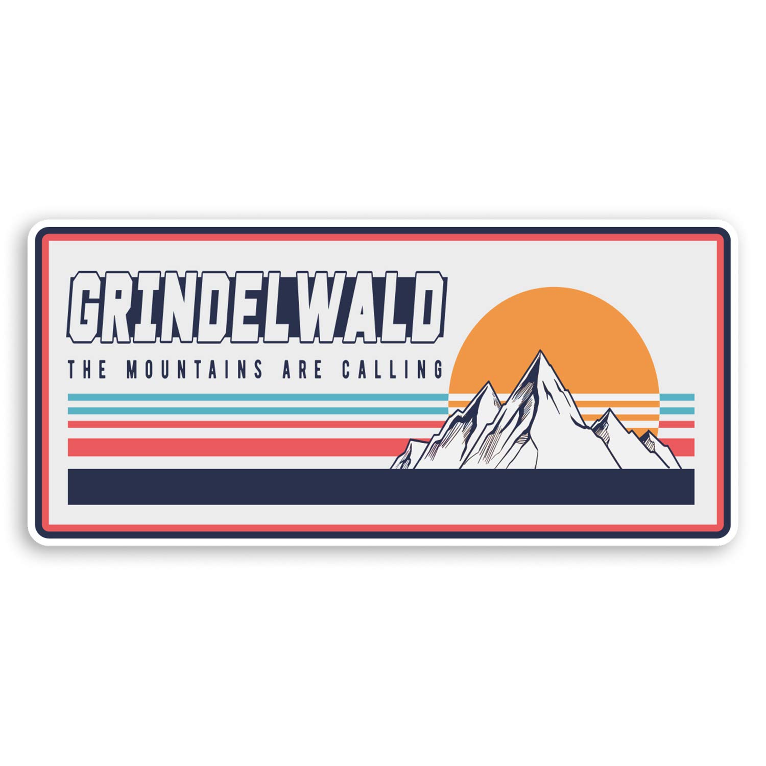 Destination Vinyl Ltd Multi 2 X 10Cm Retro Grindelwald Vinyl Stickers - Switzerland Sticker Luggage #20302 (10Cm Wide)
