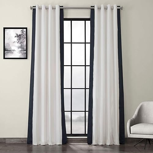 HPD Half Price Drapes Cortinas de algodón estampadas con ojales para sala de estar y dormitorio, 50 x 84, PRCT-VC1713-84-GR (1 panel) Fresh Popcorn