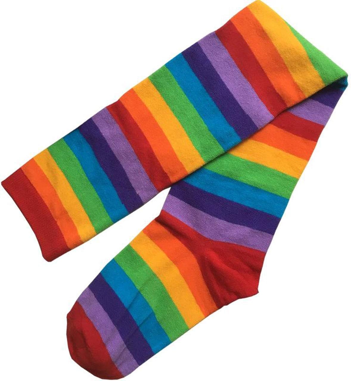 Ayliss Striped Over Knee Thigh Socks High Thigh Long Stocking Boot Leg Women Costume Cosplay Girls Novelty Daily Wear (Rainbow) : Clothing, Shoes & Jewelry