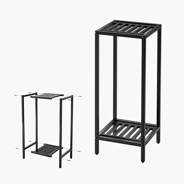 Zhongma 2 Tier 30" Tall Indoor Outdoor Plant Stand Heavy Duty Metal Flower Stand for Patio, Home, Garden, 220 LBS Capacity & Heavy Duty Construction