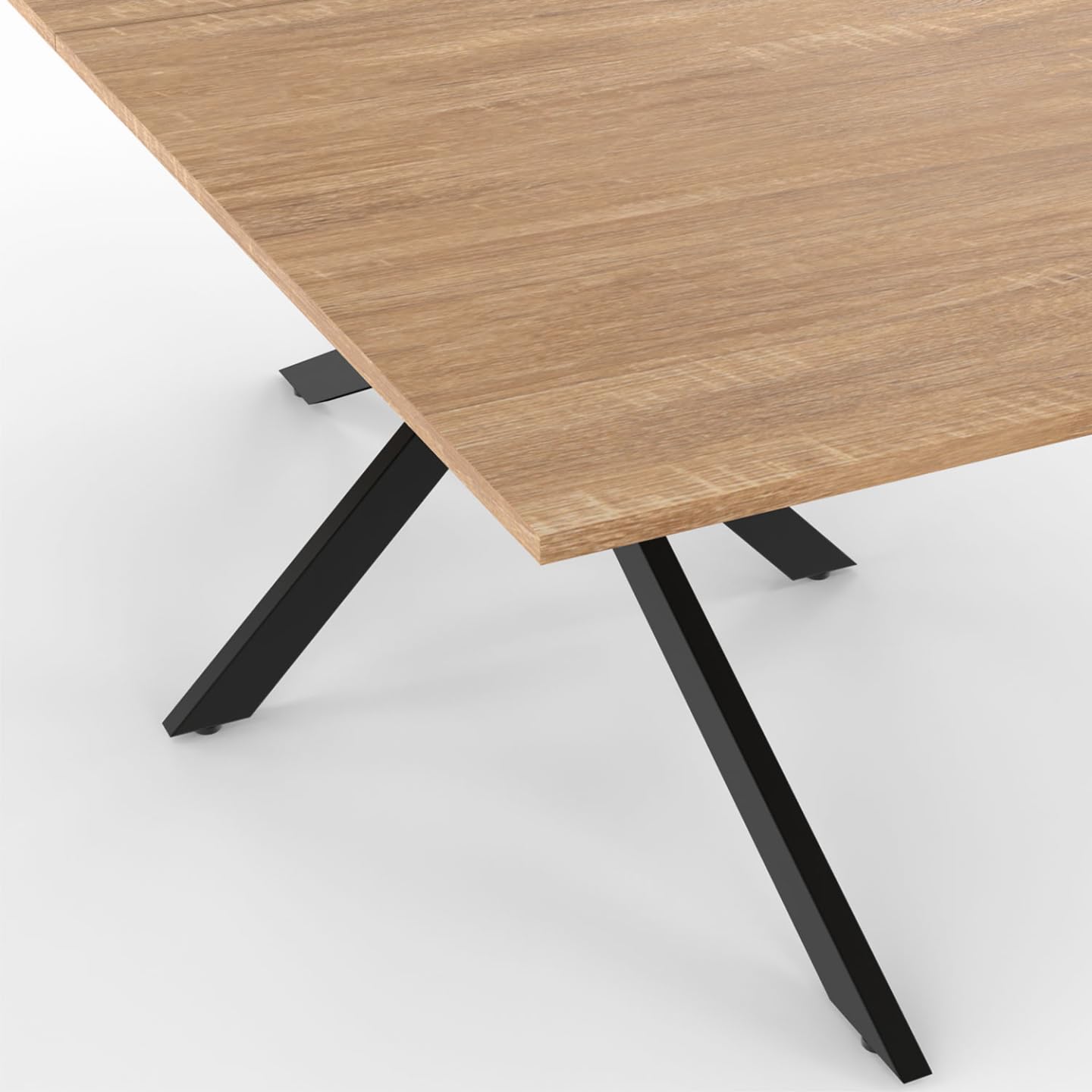 IDMarket - Table à Manger Rectangle Alix 200 cm Pied araignée Bois et Noir