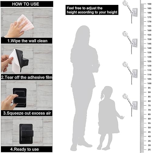 Miniatura 5 de 2 soportes para cabezal de ducha, soporte impermeable para cabezal de ducha, soporte de ducha sin perforación para fijar el cabezal de ducha,