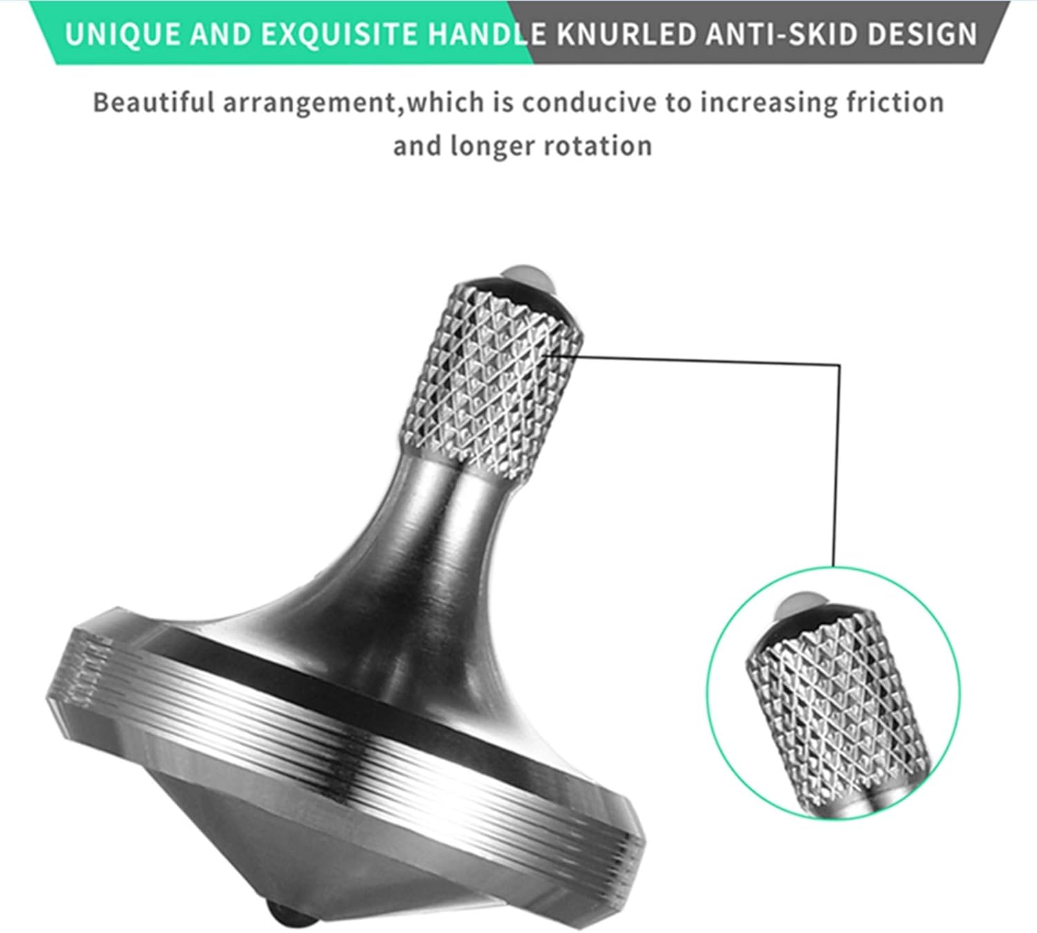 Precision Metal Spinning Top, Well Made Stainless Steel Spin Long Lasting Exceed 8 Mins Desktop Gyro EDC Toy, Perfect Balance Easy to Use Kill Time Efficiently (Pro Max-Silver)