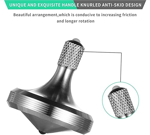 Miniatura 20 de Parte superior giratoria de metal de precisión, giro de acero inoxidable bien hecho, de larga duración, más de 8 minutos, juguete de giroscopio