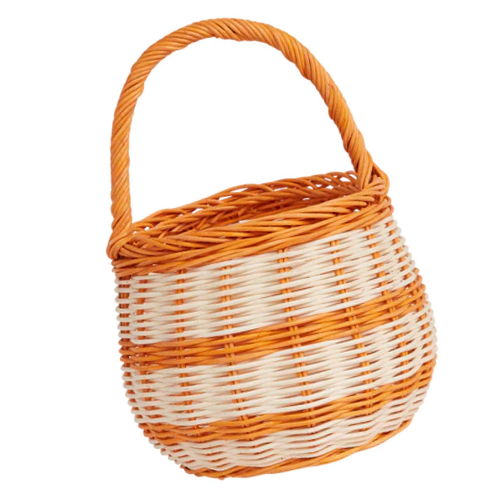 Tsophreniq Double Color Matchin Multipurpose Handwoven Vases Sturdy Rattan Basket Pots Portable Accessories For Country Styles Household Accent Desk Basket