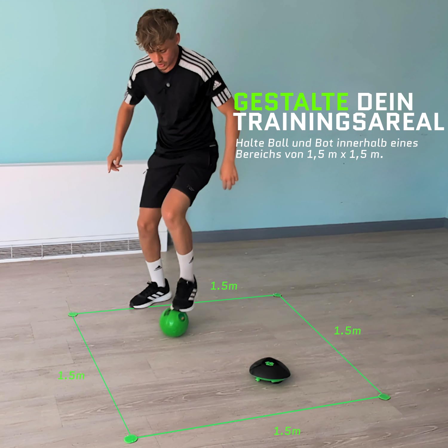 Smart Ball 1001CB Soccer BOT Indoor Football Trainer, Negro, Talla Única