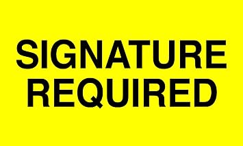 MACO - Signature Required - Label, 3 x 5 Inches, Fluorescent Yellow, 500 Labels/Roll, 1 Roll Each MDWR6