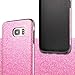 MEKO Glitter Bling Rubber Shock Absorbing and Scratch Resistant Bumper Case for Samsung Galaxy S7 Edge, Pink