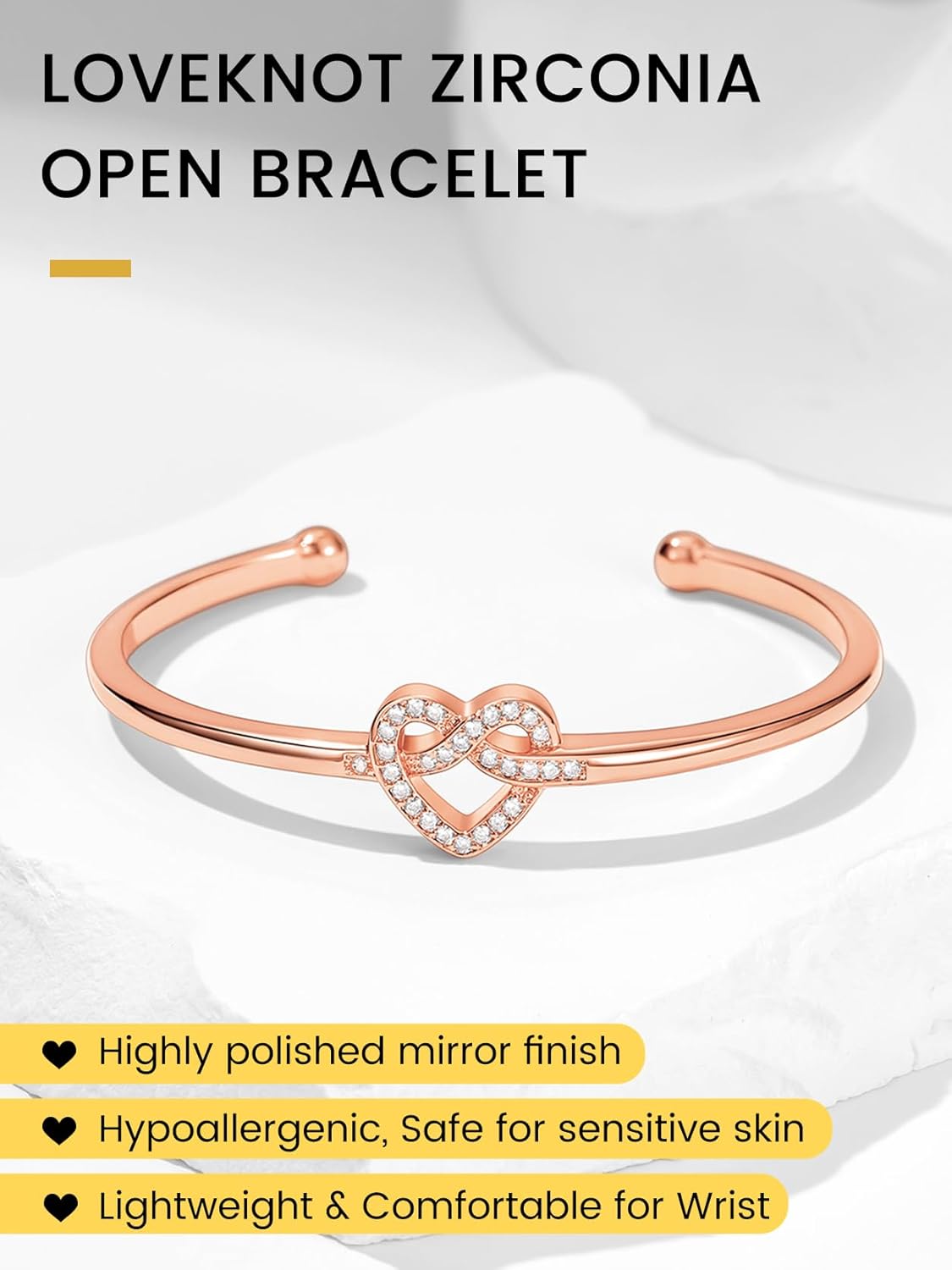 KeyStyle Love Knot Bracelet for Women, Tie The Knot Bracelets Bridesmaid Gift 14K Gold Plated Stackable Bangle for Party Prom Minimalist Jewelry - Image 9