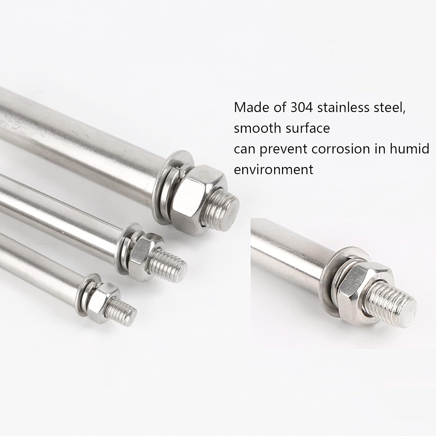 Expansion Bolt,Stainless Expansion Bolts, 304 Stainless Steel Expansion Bolt 5 Pcs M14/M16,(M14x100mm)