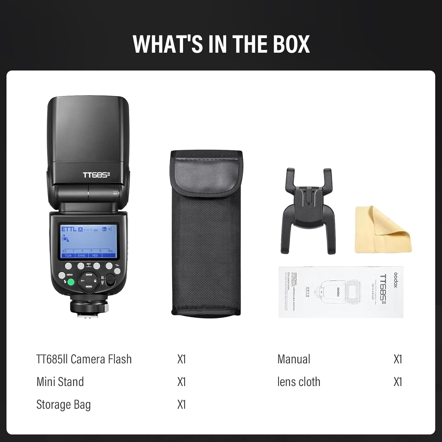 Godox TT685II-N Flash TTL 2.4GHz GN60 High Speed Sync 1/8000s Camera Speedlite Speedlight Light Compatible for Nikon Cameras (TT685N Upgraded Version)