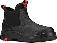 Vista 9 de ROCKROOSTER Bakken Botas Chelsea negras de 6 pulgadas para hombre, botas de trabajo impermeables antideslizantes con clasificación EH AK303-punta