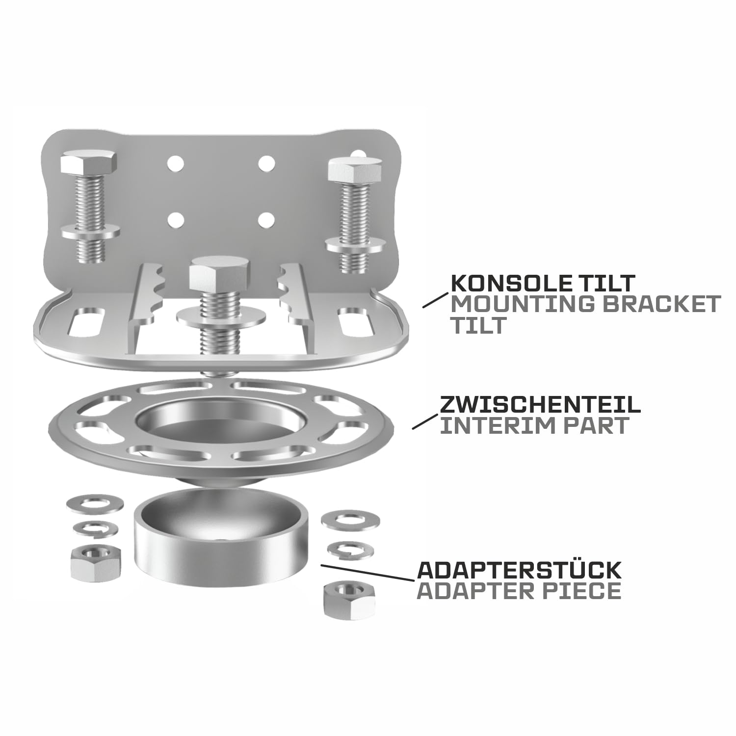 8er Konsolen-Set TILT (Kantholzauflage) für Schraubfundament inkl. Zubehör - feuerverzinkt