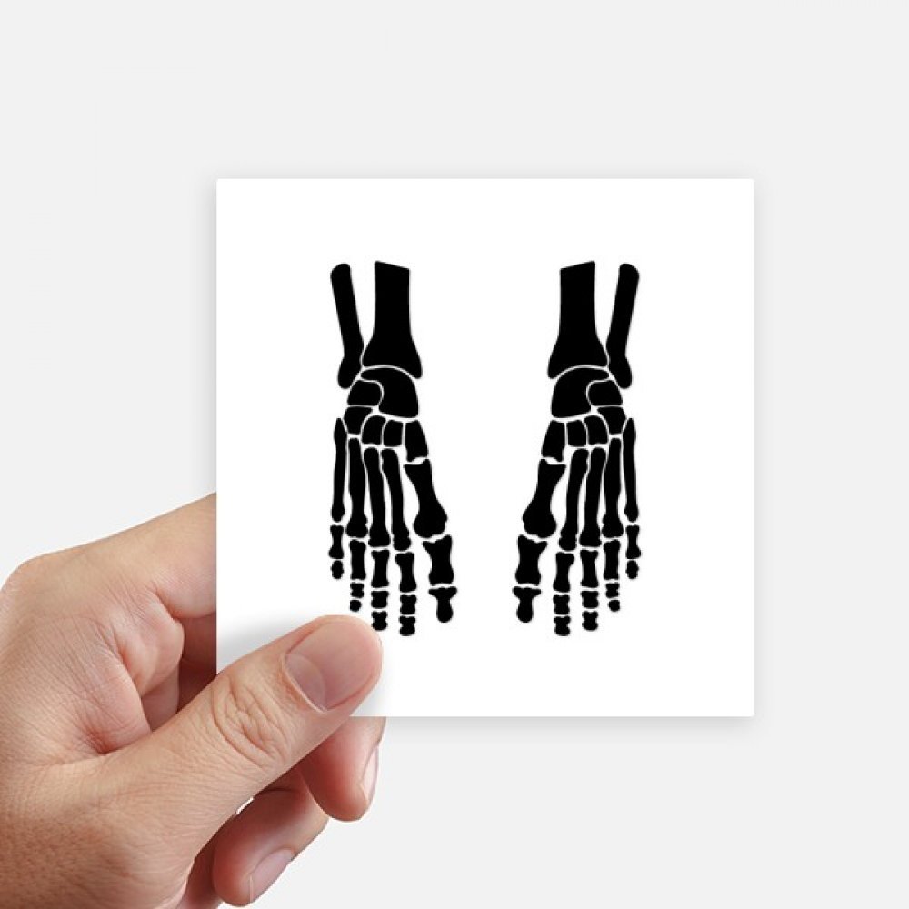 Sticker carré 10cm motif squelette pied humain pour masquer les rayures