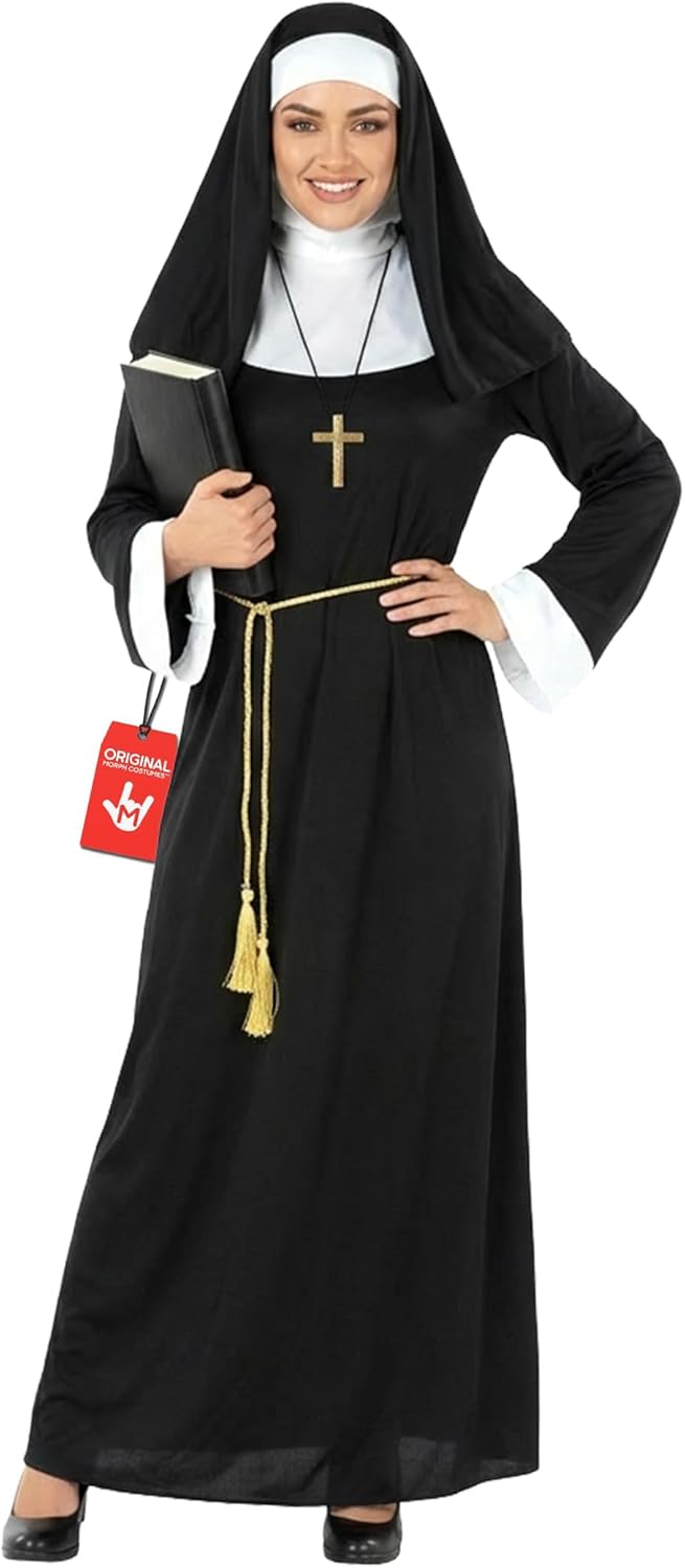 Morph Nun Outfit Women, Plus Size Nun Costume For Women, Religious Costumes For Adults, Women's Halloween Costumes