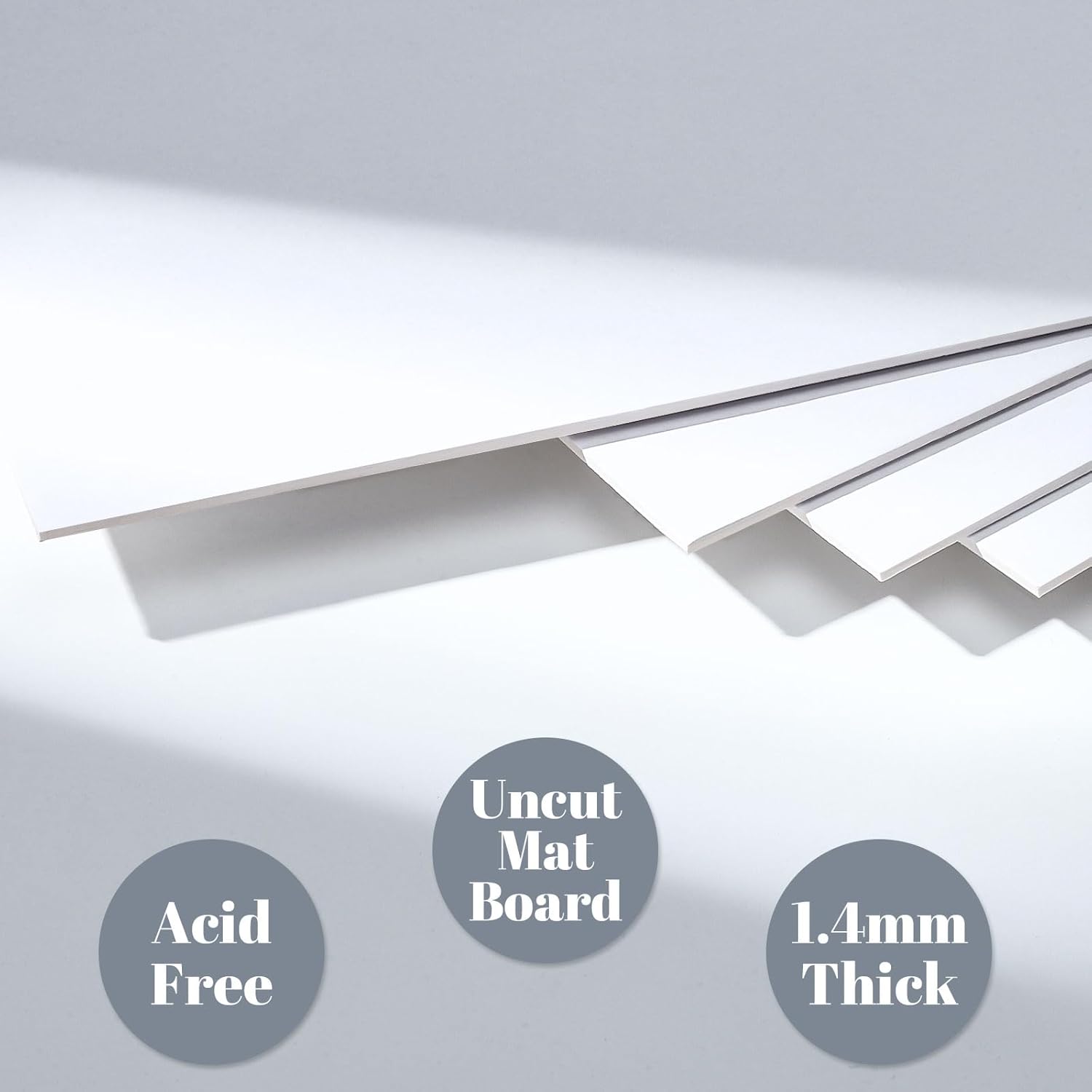 Prudiut 15 Pack 11x14 Backing Boards Only, Uncut White Mat Board Acid Free Mat Board for Photos, Prints, Artworks - Image 3