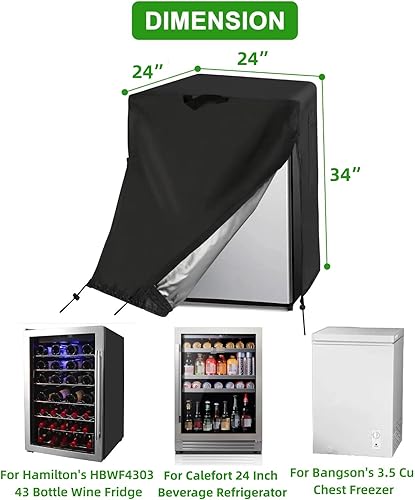 Miniatura 7 de Cubierta para refrigerador, cubierta impermeable y a prueba de polvo para proteger congeladores verticales  refrigerador de bebidas, adecuada para