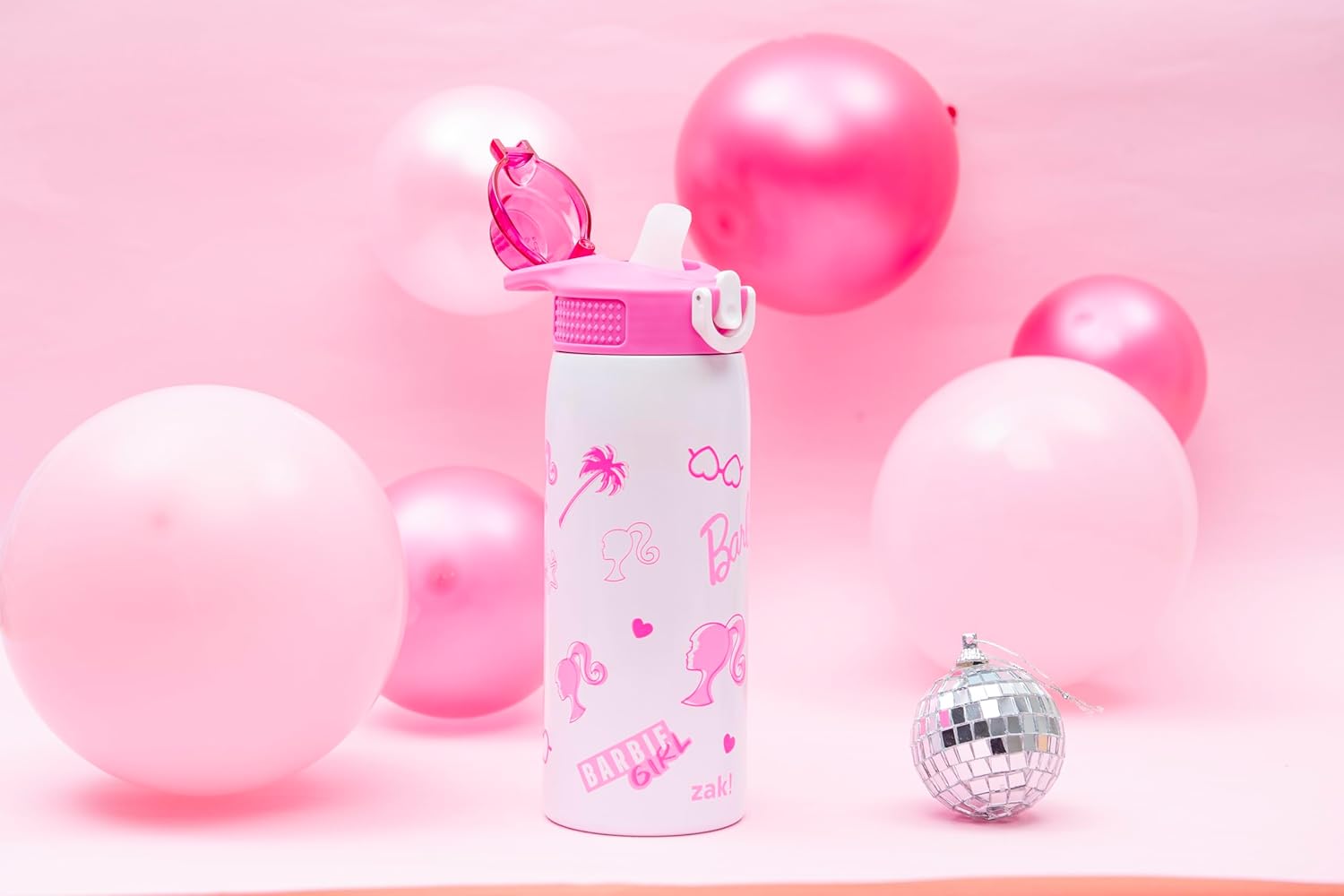 Zak Designs Barbie Sage Kids Water Bottle For School or Travel, 19oz Stainless Steel Water Bottle With Straw, Handle, and Leak-Proof, Pop-Up Spout Cover (Barbie) - Image 11