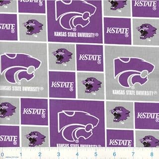 NCAA Kansas State Wildcats Broadcloth Logo, Quilting Fabric by the Yard