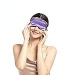 NMM Global 100% Mulberry Silk Sleep Mask Blackout, Cute Natural Sleeping Mask with Adjustable Elastic Strap, Satin Eye Cover for Men Women Adults (Purple)