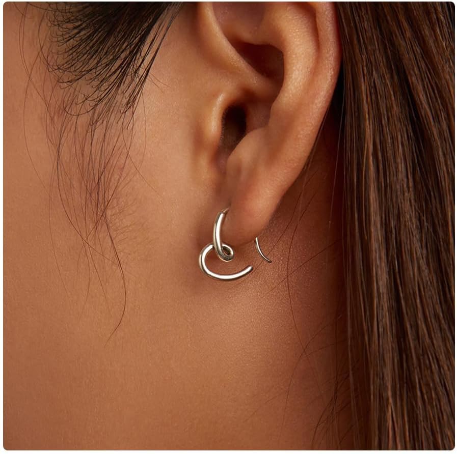 Minimalist Heart Hoop Earrings for Women Cute Hoop Earrings Dainty Hearts Jewerly - Image 3