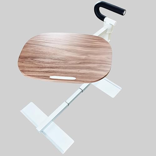 Mesa giratoria de sofá blanca de 360 ), bandeja auxiliar de pie de 360 grados y altura ajustable, mesa giratoria para TV y portátil, mango