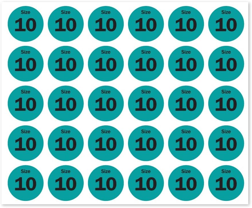 OfficeSmartLabels Shoe Size Stickers (5 to 13, Including Half-Sizes) for Retail Shoe - 0.75 Inch Multi Colors Round Dot Clothing Sticker - Strong Adhesive, 300 Labels/Measurement