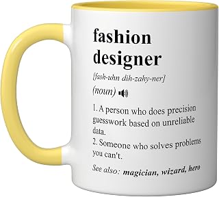Fashion Designer Funny Dictionary Definition Ceramic Mug, Yellow/White, 11oz