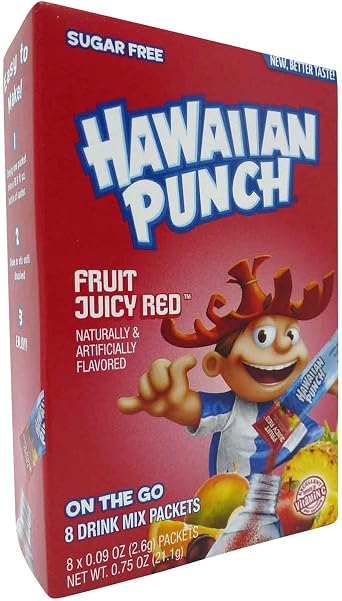 Hawaiian Punch, Sugar Free, Fruit Juicy Red, Singles to Go 8 Packets Per Box - single box