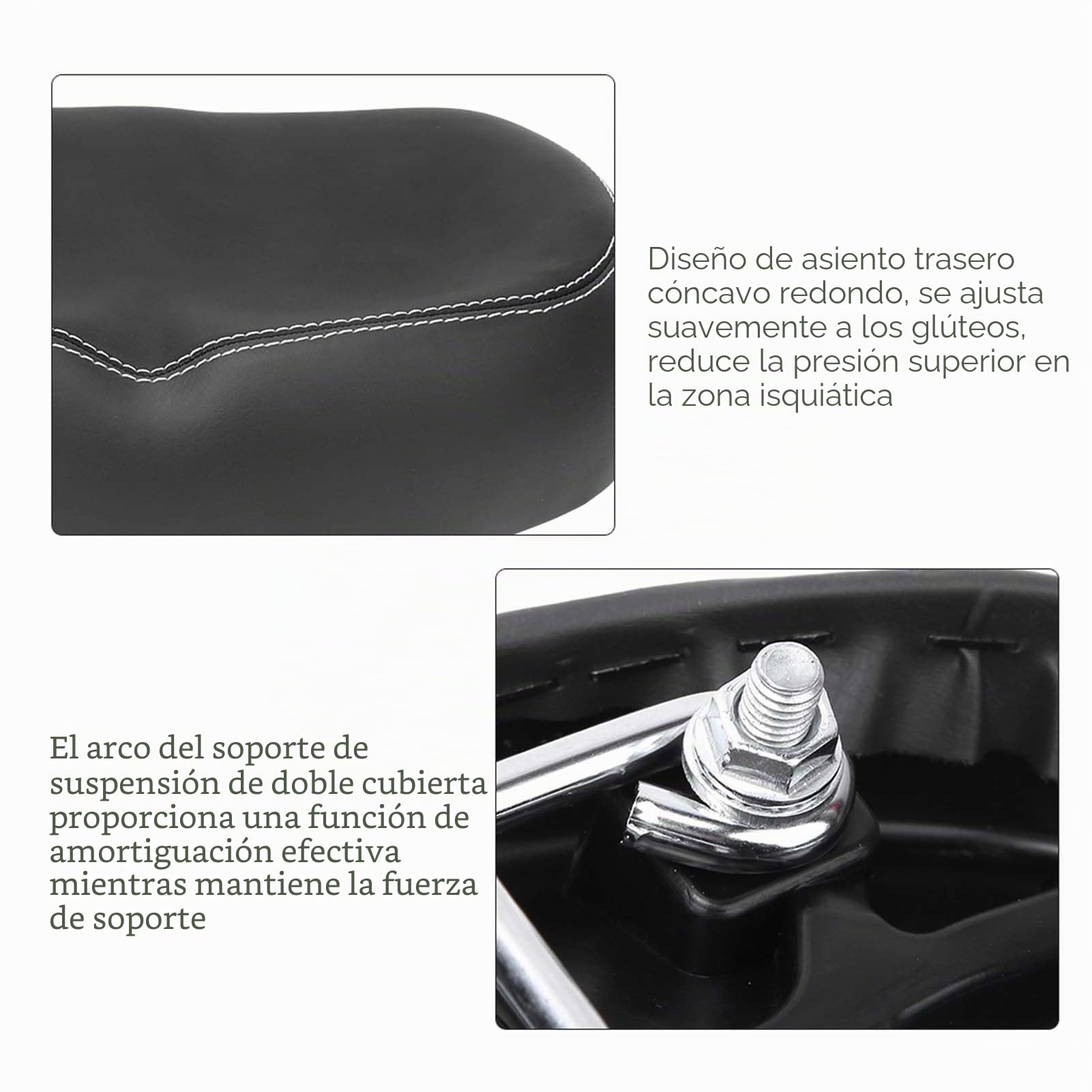 Sillín de Bicicleta Sin Nariz Asientos de Bicicleta para Hombres Negro Ensanchar Sin Asiento de Bicicleta Nasal Reemplazo de Sillín Ciclismo Sory para Bicicleta
