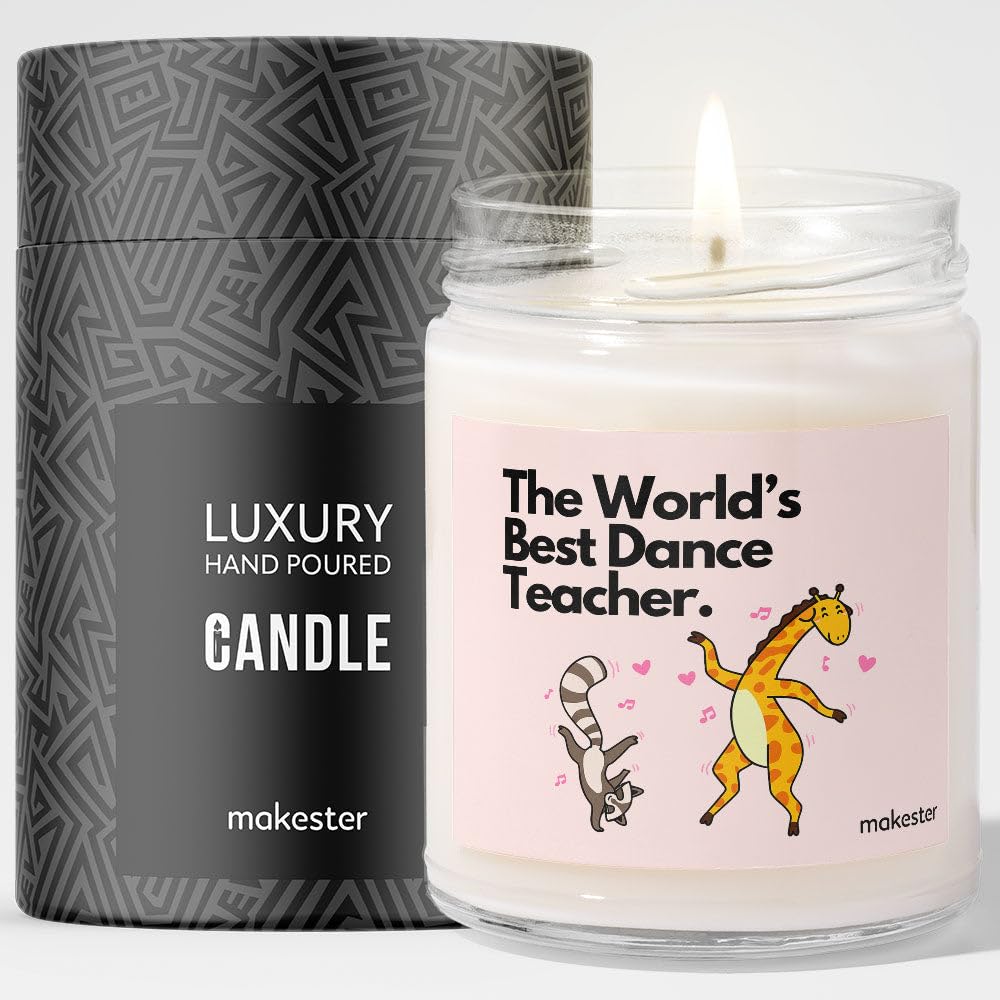 Dance Teacher Gifts - Luxury Soy Wax Candle - Vanilla, Jasmine, Sugared Almond - Makester โ image 1