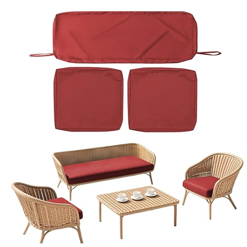 SK Studio 3Pcs Outdoor Cushion Covers Waterproof Patio Furniture Seat