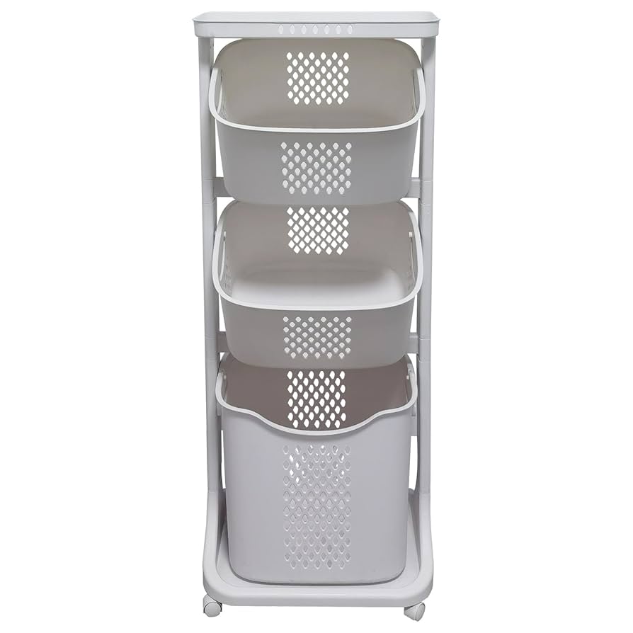 【送料無料】Laundry Basket Wagon 3rack/3color 71AwK2HQ+ML._AC_SY200_QL15_.jpg