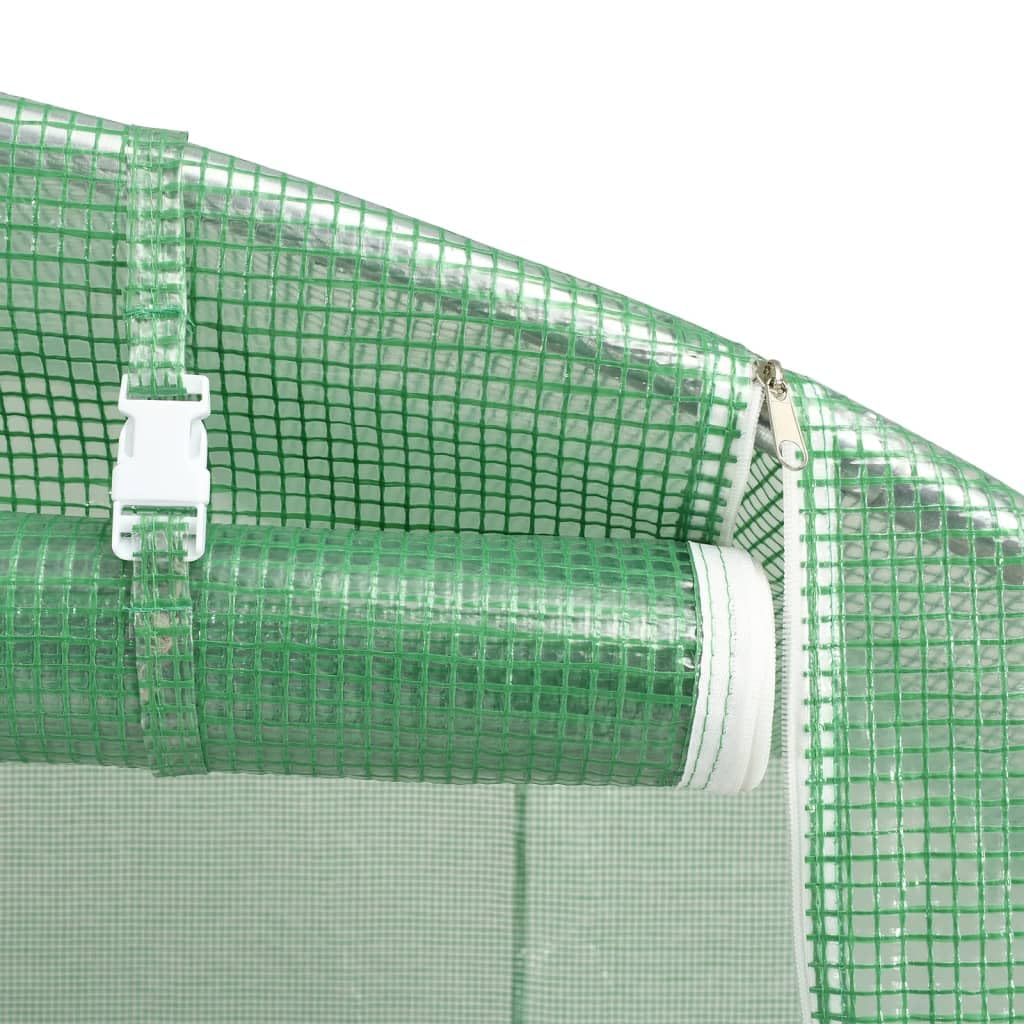 vidaXL Invernadero con Estructura de Acero, Invernáculo con Ventanas Puerta, Túnel de Cultivo, Vivero para Plantas, Verde 40 m² 10x4x2 m