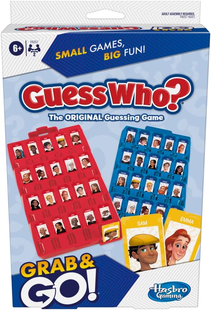 Hasbro Gaming Guess Who? Grab and Go Game, Travel Games for Kids, Portable 2 Player Game, Ages 6+ - View 8
