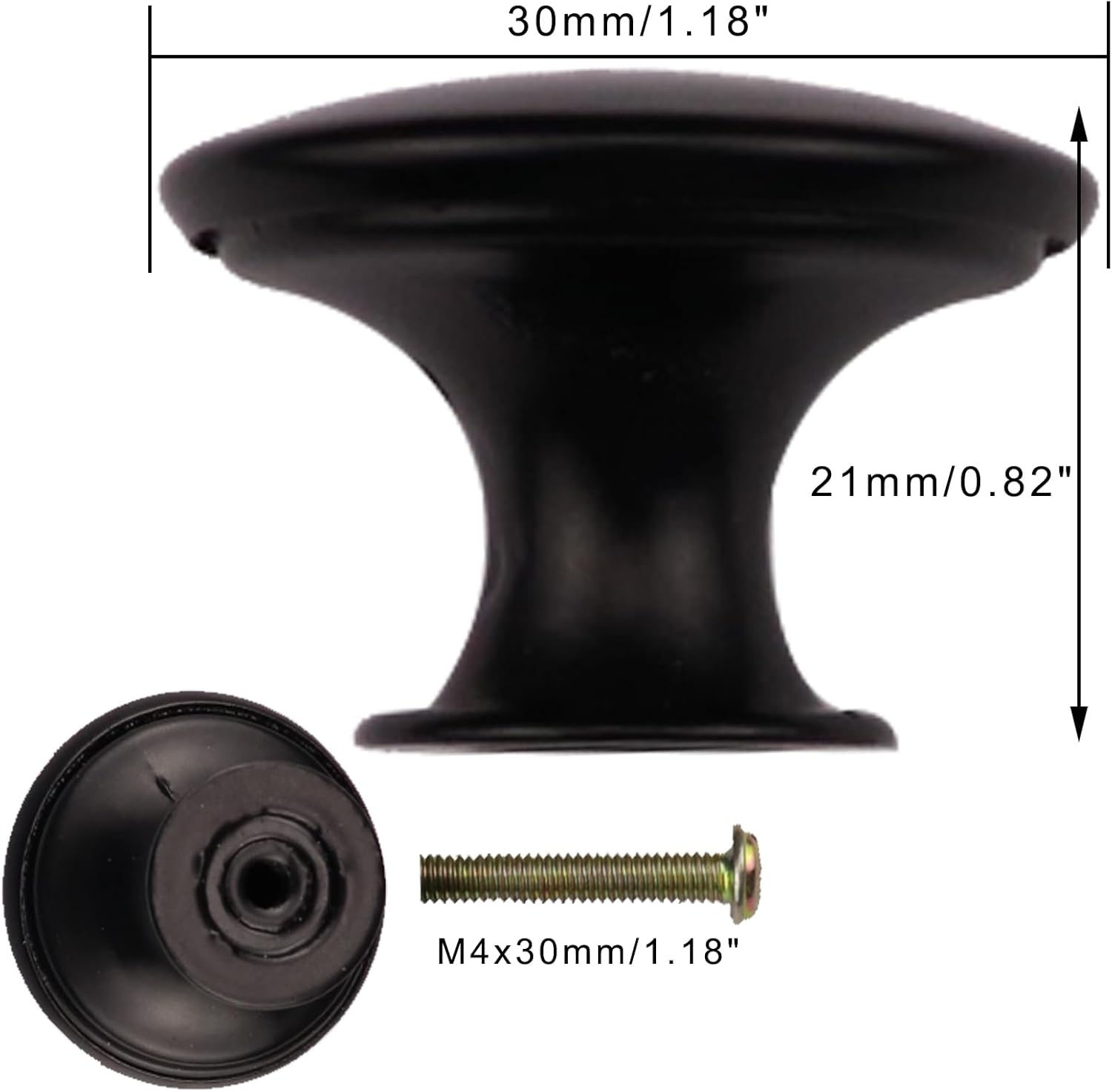 12 Packs Vintage Black Cabinet Knobs Metal Dresser Knobs Single Hole Round Furniture Drawer Handle Pulls for Bathroom, Kitchen Cupboard, Wardrobe Door Hardware