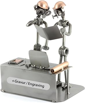 Steelman24 I Nuts and bolts sculpture Engineer 2 Person With Personal Engraving I Handmade ornaments I I Metal figurine