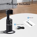 Wigearss Auto Face Tracking Tripod 360° Rotation, No App, Face Tracking Selfie Stick Phone Camear Mount Holder for Live Vlog Streaming Video YouTube TIK Tok [Black]