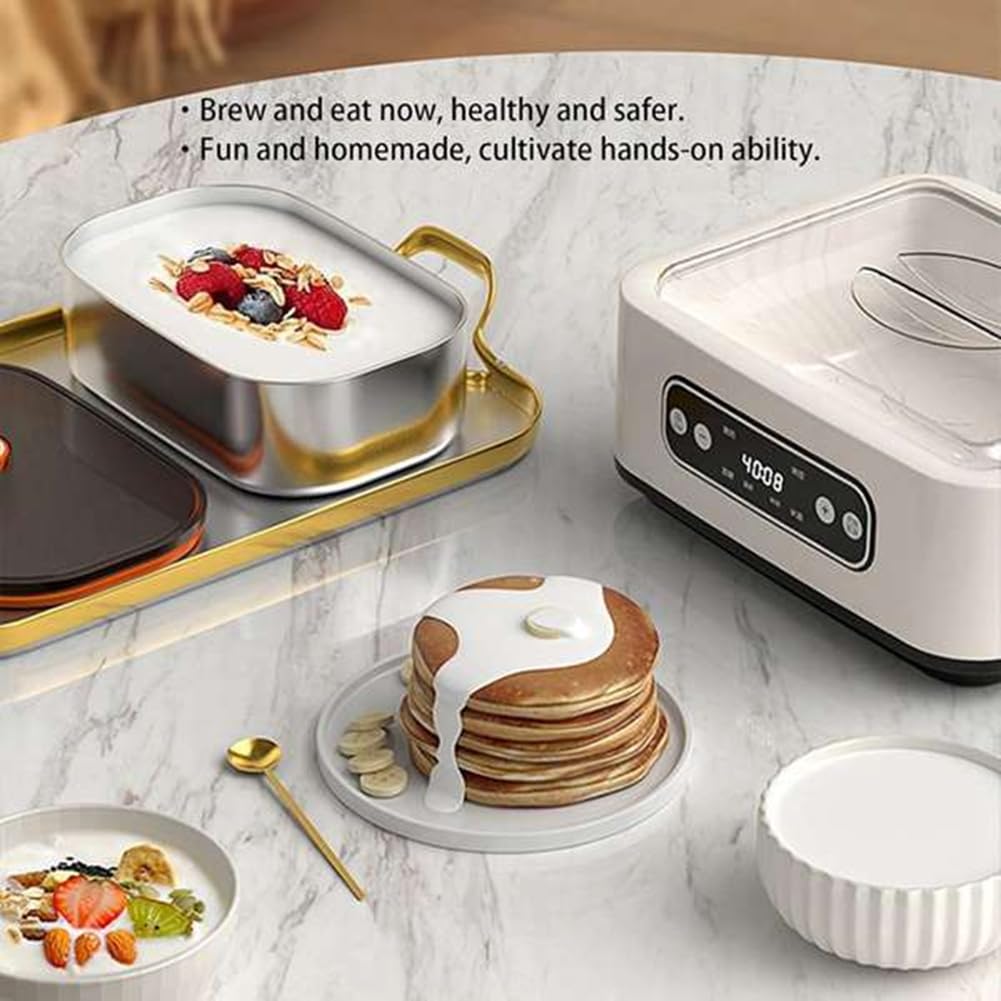 Yogurtera Automática con Control de Tiempo y Temperatura Ajustables, Miniyogurtera Eléctrica para Fermentar Vino de Arroz Natto.