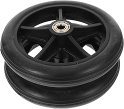 SOIMISS 2 Piezas rueda delantera centro Ruedas delanteras de la universal reemplazo de las ruedas del andador ruedas de el plastico Black