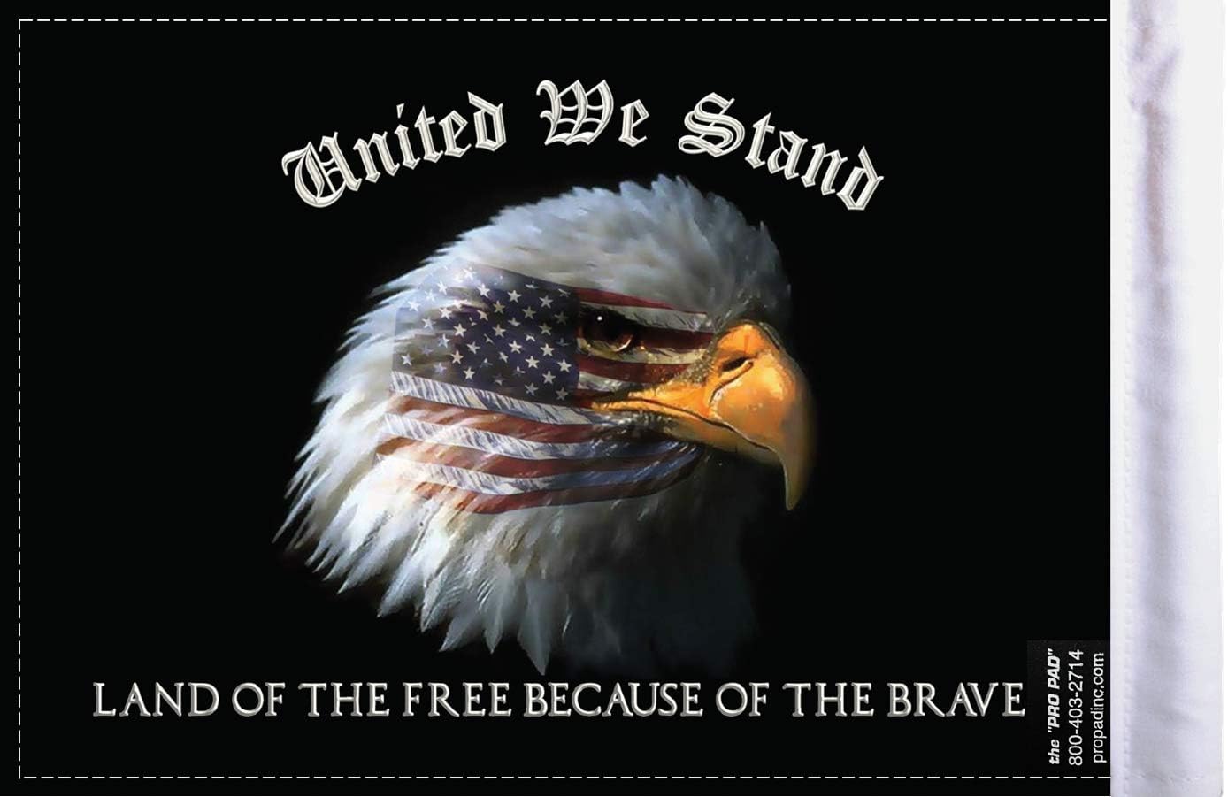 Pro Pad Sleeved 6 by 9-inch "United We Stand" Motorcycle Flag