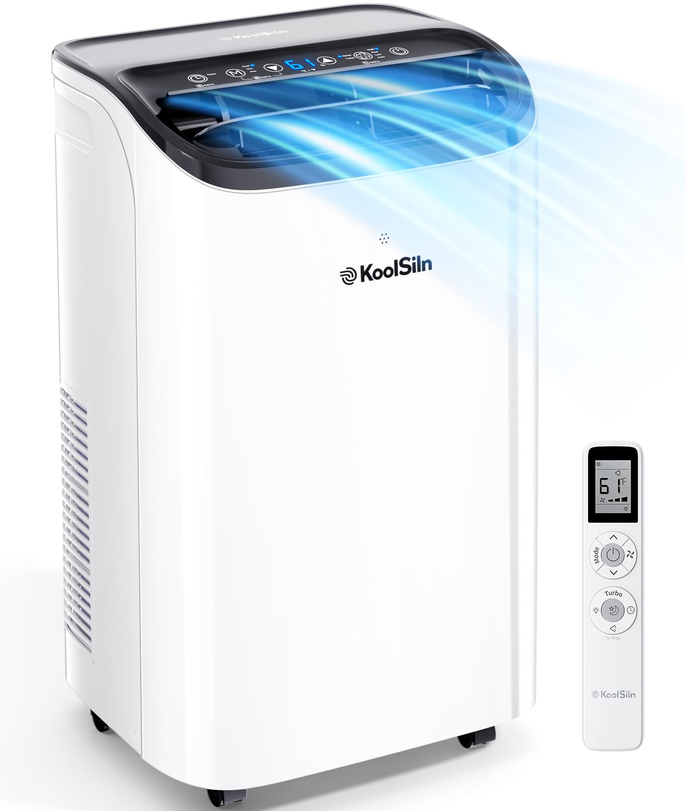 Photo 1 of 14,000 BTU Portable Air Conditioner Cools Up to 700 Sq.Ft, Auto-Evaporation Low Noise Portable AC Unit with Remote Control Fits for Large Room, Office, Garage, White