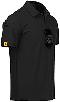 ZITY Men's Short Sleeve Polo Shirt - Breathable Golf Tactical Athletic Polo with Sunglasses Buckle & Cuff Pocket
