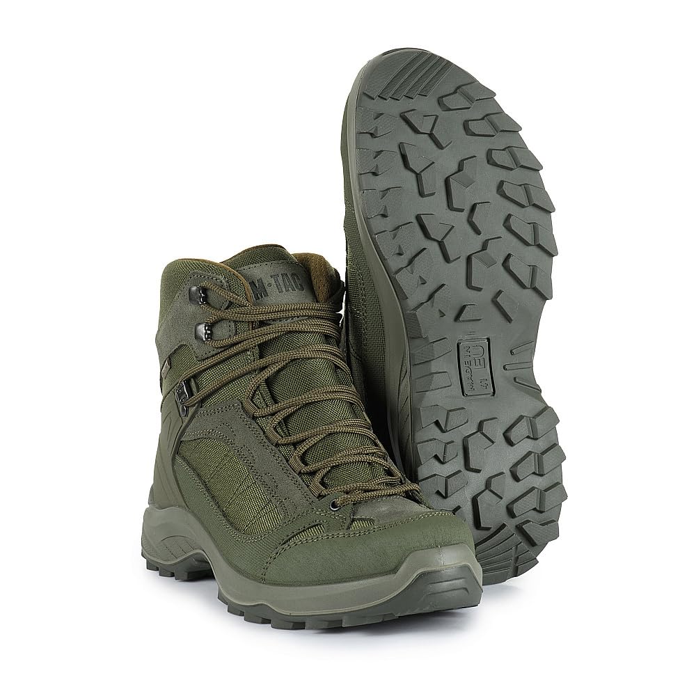 M-Tac Buty Taktyczne Trekkingowe Jesienno-Zimowe Wodoodporne (5, Ranger Green, 46, Unijne rozmiary obuwia, Dla dorosłych, Alpha, Średnia, Średnia)