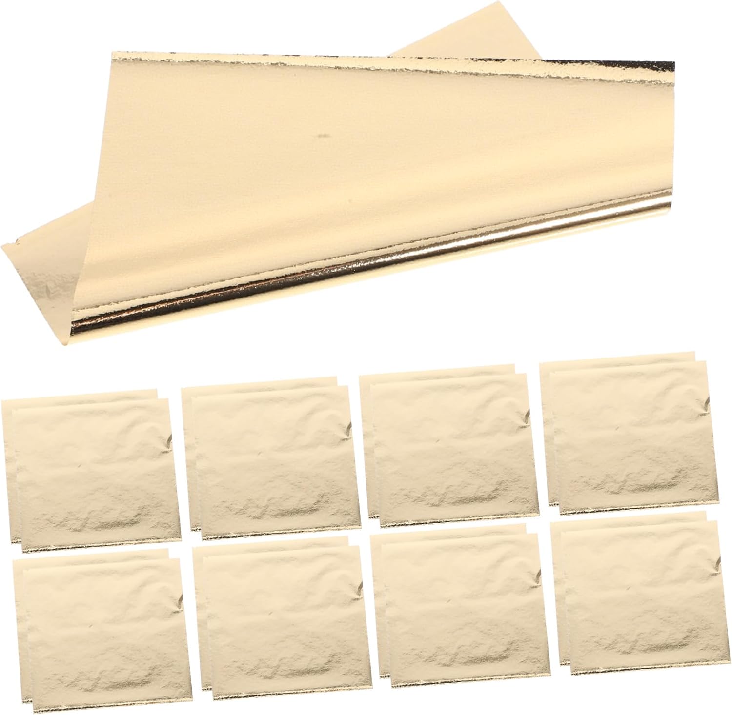VILLCASE 100pcs Shiny Foil Sheets Gold Leaf Kit Painting Leaf Foil Sheets Decoration Flakes for Crafts Imitation