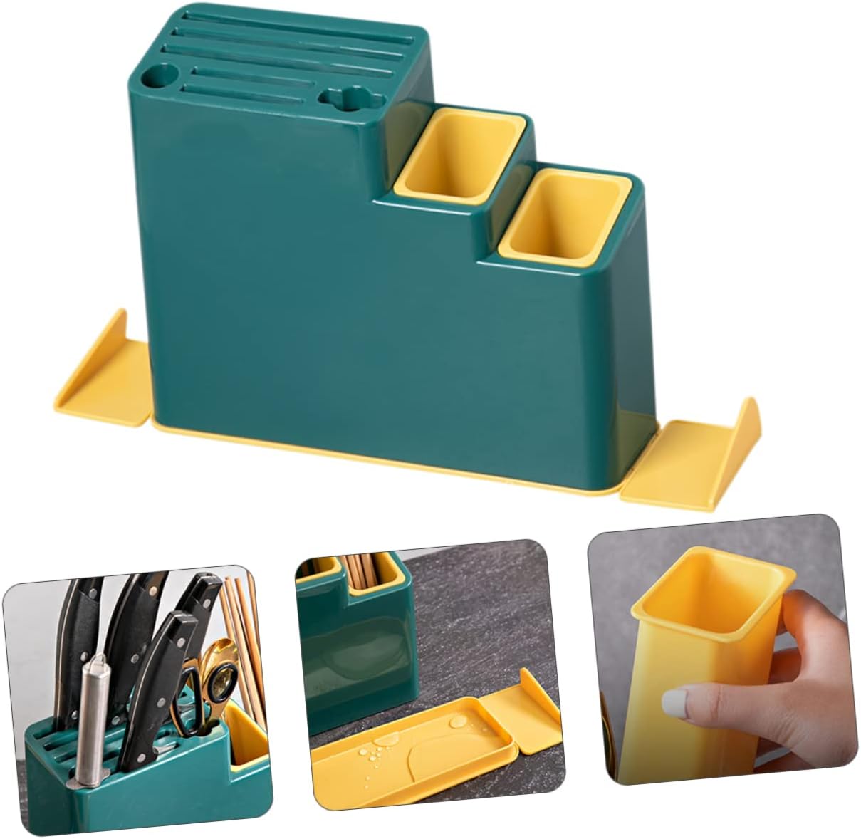 Cabilock Multi Function Cutlery Holder Utensil Rack for Kitchen Organization Easy Drainage Design Space Saving Storage for Various Kitchen Tools
