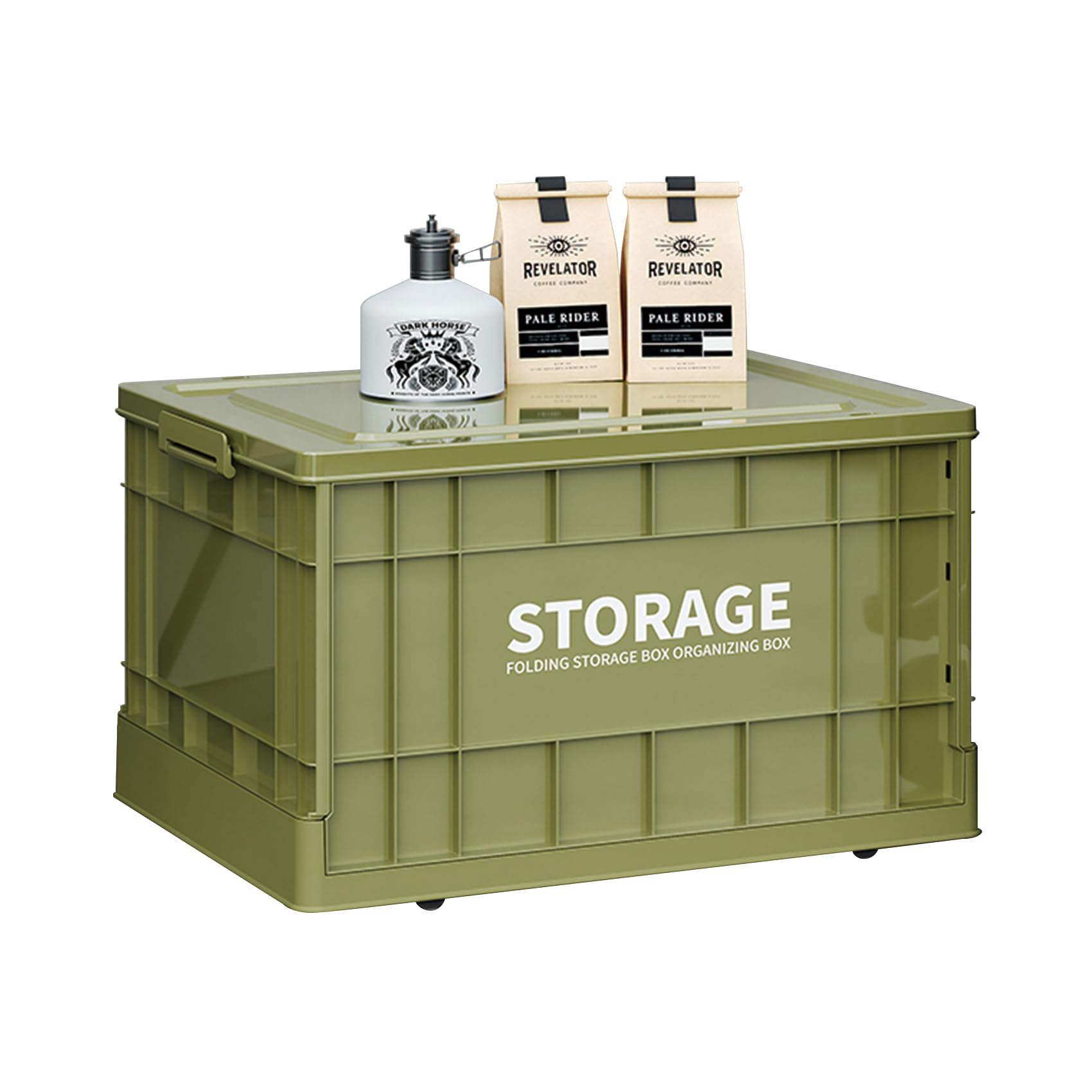 Roqao 58L Large Plastic Collapsible Storage Box with Lid