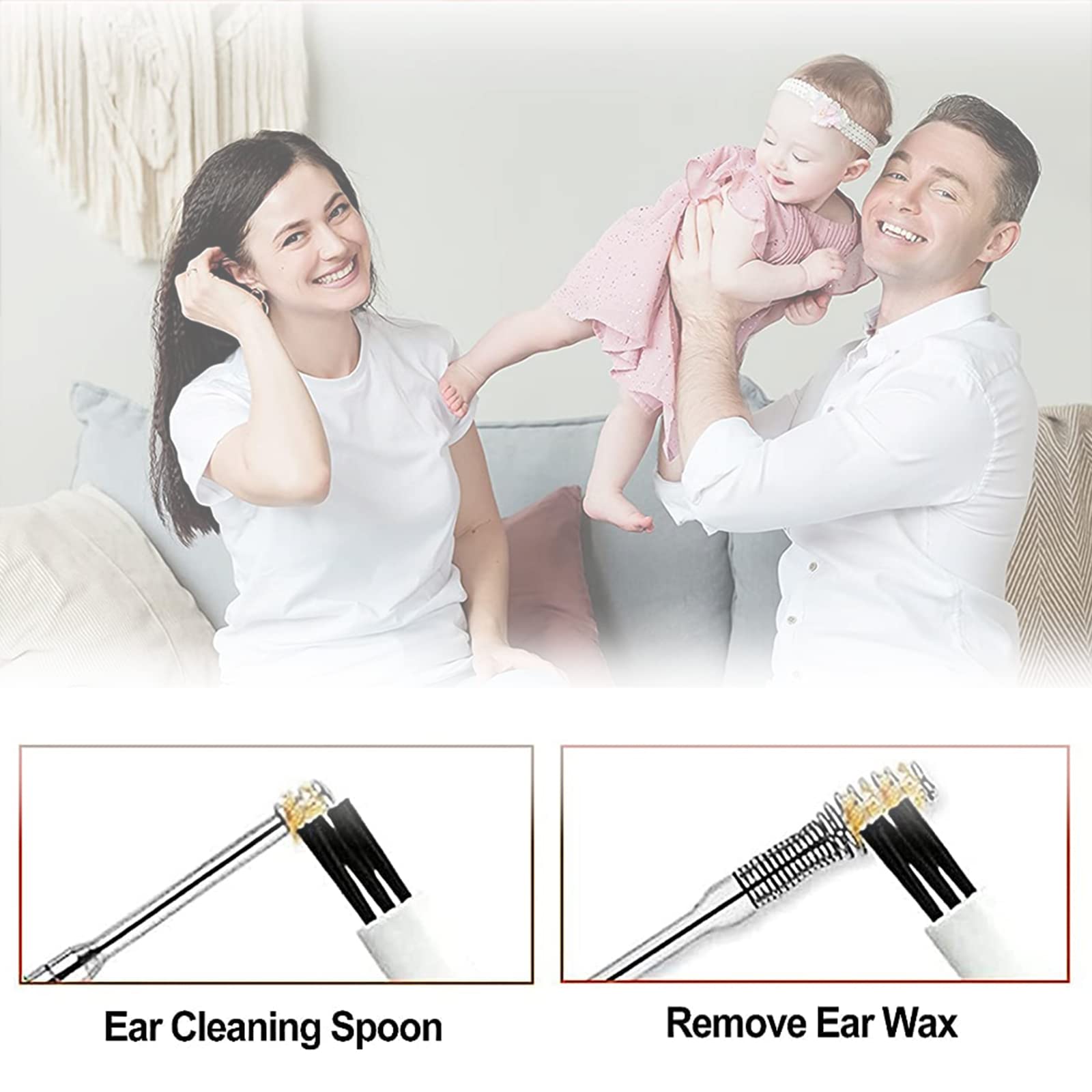 Pulisci Orecchie, [7 Pezzi] Kit di Rimozione del Cerume, Strumenti per Pulizia dell’Orecchio in Acciaio Inox, con Custodia Portatile in PU, per Adulti e Bambini Pulizia Dellorecchio