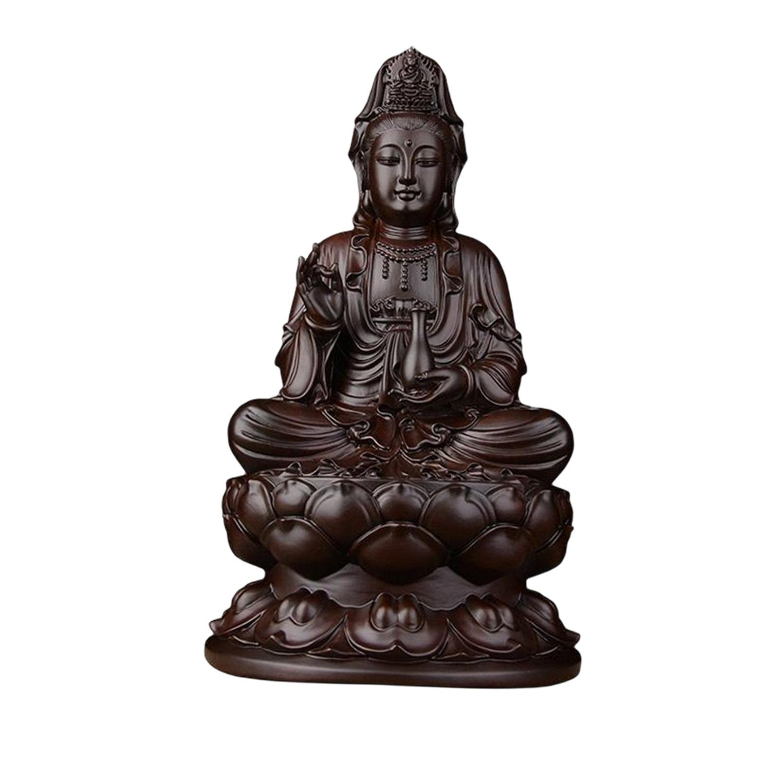 Statue de Bouddha en bois Yin noire pour la décoration intérieure
